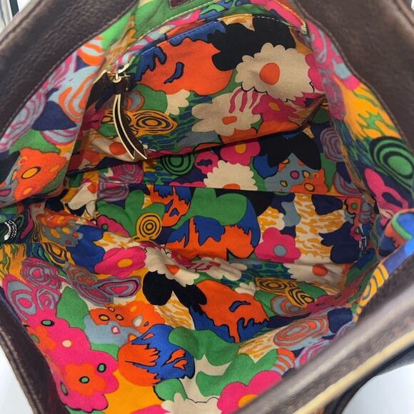 Marc Jacobs Vintage Thick Leather Hobo Bag With Bows And Psychedelic Interior - Picture 3 of 16